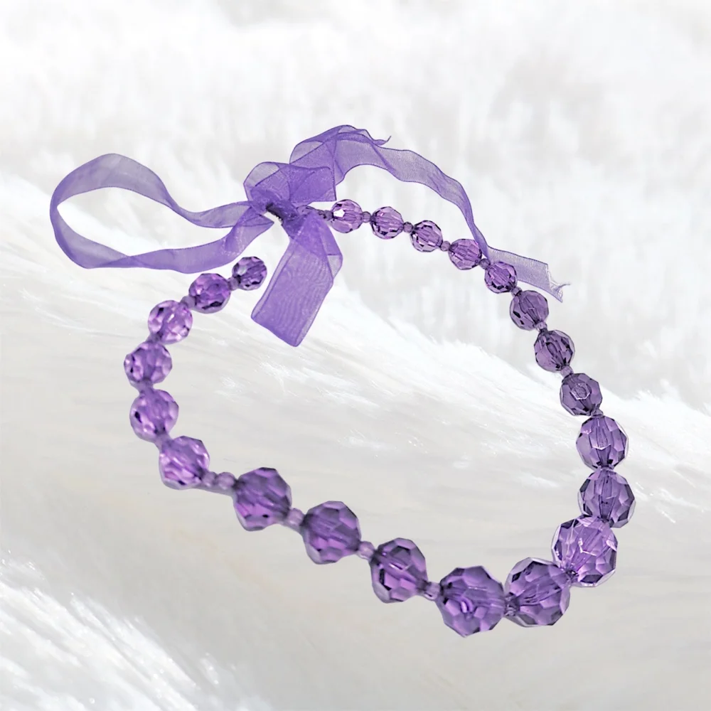 Handmade Purple Beaded Choker
